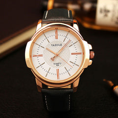 Rose Gold Leather Quartz Wrist Watch Rose Gold Leather Quartz Wrist Watch